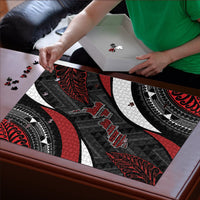 Aotearoa New Zealand Native Birds Map Puzzle Silver Fern Tribal Pattern DT05 - Polynesian Pride