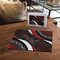 Aotearoa New Zealand Native Birds Map Puzzle Silver Fern Tribal Pattern DT05 - Polynesian Pride