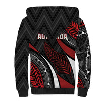 Aotearoa New Zealand Native Birds Map Sherpa Hoodie Silver Fern Tribal Pattern DT05 - Polynesian Pride