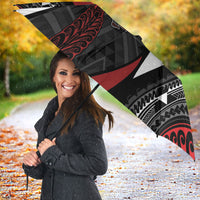 Aotearoa New Zealand Native Birds Map Umbrella Silver Fern Tribal Pattern DT05 - Polynesian Pride