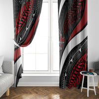 Aotearoa New Zealand Native Birds Map Window Curtain Silver Fern Tribal Pattern DT05 - Polynesian Pride