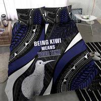 Personalised New Zealand Kiwi Bedding Set Silver Fern Tribal Pattern DT05 - Polynesian Pride