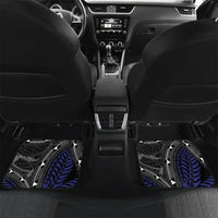 New Zealand Kiwi Car Mats Silver Fern Tribal Pattern DT05 Set 2pcs - Back Navy - Polynesian Pride