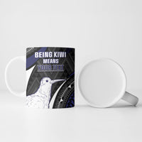 Personalised New Zealand Kiwi Ceramic Mug Silver Fern Tribal Pattern DT05 - Polynesian Pride