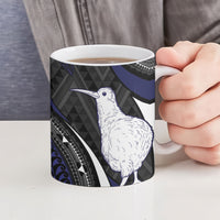 Personalised New Zealand Kiwi Ceramic Mug Silver Fern Tribal Pattern DT05 - Polynesian Pride