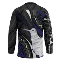 Personalised New Zealand Kiwi Hockey Jersey Silver Fern Tribal Pattern DT05 - Polynesian Pride