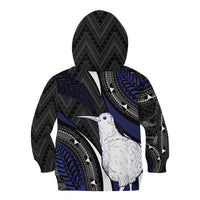 Personalised New Zealand Kiwi Kid Hoodie Silver Fern Tribal Pattern DT05 - Polynesian Pride