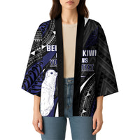 Personalised New Zealand Kiwi Kimono Silver Fern Tribal Pattern DT05 - Polynesian Pride