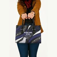 Personalised New Zealand Kiwi Leather Bag Silver Fern Tribal Pattern DT05 - Polynesian Pride