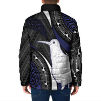 Personalised New Zealand Kiwi Padded Jacket Silver Fern Tribal Pattern DT05 - Polynesian Pride