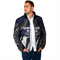 Personalised New Zealand Kiwi Padded Jacket Silver Fern Tribal Pattern DT05 - Polynesian Pride