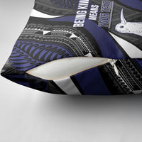 Personalised New Zealand Kiwi Pillow Cover Silver Fern Tribal Pattern DT05 - Polynesian Pride