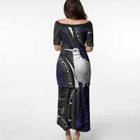 Personalised New Zealand Kiwi Puletasi Silver Fern Tribal Pattern DT05 - Polynesian Pride