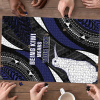 Personalised New Zealand Kiwi Puzzle Silver Fern Tribal Pattern DT05 - Polynesian Pride