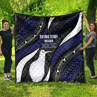 Personalised New Zealand Kiwi Quilt Silver Fern Tribal Pattern DT05 - Polynesian Pride
