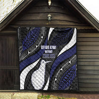 Personalised New Zealand Kiwi Quilt Silver Fern Tribal Pattern DT05 - Polynesian Pride