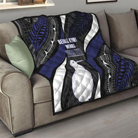 Personalised New Zealand Kiwi Quilt Silver Fern Tribal Pattern DT05 - Polynesian Pride