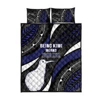 Personalised New Zealand Kiwi Quilt Bed Set Silver Fern Tribal Pattern DT05 - Polynesian Pride