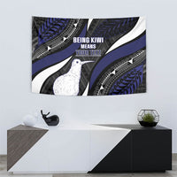 Personalised New Zealand Kiwi Tapestry Silver Fern Tribal Pattern DT05 - Polynesian Pride