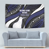 Personalised New Zealand Kiwi Tapestry Silver Fern Tribal Pattern DT05 - Polynesian Pride