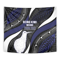 Personalised New Zealand Kiwi Tapestry Silver Fern Tribal Pattern DT05 - Polynesian Pride