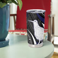 Personalised New Zealand Kiwi Tumbler Cup Silver Fern Tribal Pattern DT05 - Polynesian Pride