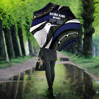 Personalised New Zealand Kiwi Umbrella Silver Fern Tribal Pattern DT05 - Polynesian Pride