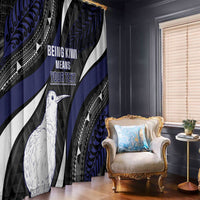 Personalised New Zealand Kiwi Window Curtain Silver Fern Tribal Pattern DT05 - Polynesian Pride
