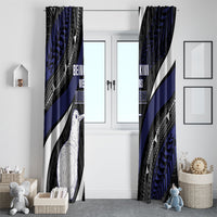 Personalised New Zealand Kiwi Window Curtain Silver Fern Tribal Pattern DT05 - Polynesian Pride
