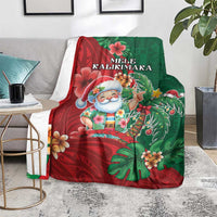 Hawaii Christmas Blanket Mele Kalikimaka Funny Hawaiian Santa - Polynesian Pride