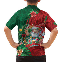 Hawaii Christmas Family Matching Off Shoulder Maxi Dress and Hawaiian Shirt Mele Kalikimaka Funny Hawaiian Santa - Polynesian Pride