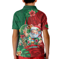 Hawaii Christmas Kid Polo Shirt Mele Kalikimaka Funny Hawaiian Santa - Polynesian Pride