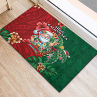 Hawaii Christmas Rubber Doormat Mele Kalikimaka Funny Hawaiian Santa - Polynesian Pride