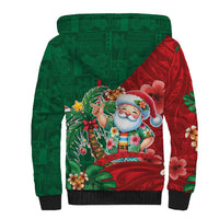 Hawaii Christmas Sherpa Hoodie Mele Kalikimaka Funny Hawaiian Santa - Polynesian Pride