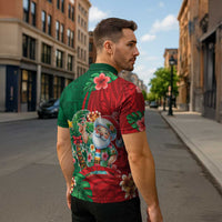 Hawaii Christmas Zipper Polo Shirt Mele Kalikimaka Funny Hawaiian Santa DT05 - Polynesian Pride