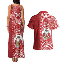 Tonga Christmas Couples Matching Tank Maxi Dress and Hawaiian Shirt Kilisimasi Fiefia - Polynesian Pride