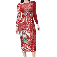 Tonga Christmas Family Matching Long Sleeve Bodycon Dress and Hawaiian Shirt Kilisimasi Fiefia - Polynesian Pride