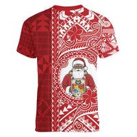 Tonga Christmas Women V-Neck T-Shirt Kilisimasi Fiefia - Polynesian Pride