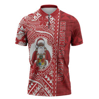 Tonga Christmas Zipper Polo Shirt Kilisimasi Fiefia - Polynesian Pride