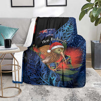 New Zealand Christmas Blanket Santa Kiwi Bird With Pohutukawa Flowers - Polynesian Pride