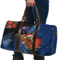 New Zealand Christmas Travel Bag Santa Kiwi Bird With Pohutukawa Flowers - Polynesian Pride
