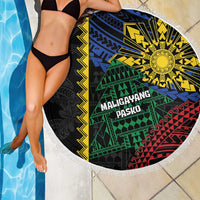 Philippines Christmas Beach Blanket Xmas Tree Filipino Tribal Patterns - Polynesian Pride