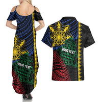 Personalised Philippines Christmas Couples Matching Summer Maxi Dress and Hawaiian Shirt Xmas Tree Filipino Tribal Patterns - Polynesian Pride