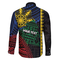 Personalised Philippines Christmas Family Matching Long Sleeve Bodycon Dress and Hawaiian Shirt Xmas Tree Filipino Tribal Patterns - Polynesian Pride