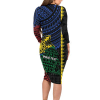 Personalised Philippines Christmas Family Matching Long Sleeve Bodycon Dress and Hawaiian Shirt Xmas Tree Filipino Tribal Patterns - Polynesian Pride
