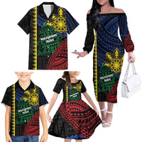 Personalised Philippines Christmas Family Matching Off The Shoulder Long Sleeve Dress and Hawaiian Shirt Xmas Tree Filipino Tribal Patterns - Polynesian Pride