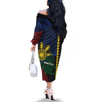 Personalised Philippines Christmas Family Matching Off The Shoulder Long Sleeve Dress and Hawaiian Shirt Xmas Tree Filipino Tribal Patterns - Polynesian Pride