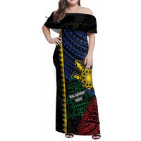 Personalised Philippines Christmas Family Matching Off Shoulder Maxi Dress and Hawaiian Shirt Xmas Tree Filipino Tribal Patterns - Polynesian Pride