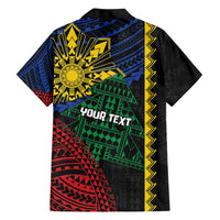 Personalised Philippines Christmas Family Matching Short Sleeve Bodycon Dress and Hawaiian Shirt Xmas Tree Filipino Tribal Patterns - Polynesian Pride