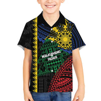 Personalised Philippines Christmas Kid Hawaiian Shirt Xmas Tree Filipino Tribal Patterns DT05 Kid Black - Polynesian Pride